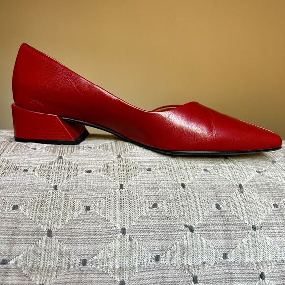 Sarto by Franco Sarto Monana Red Leather Slip On Flat Low Block Heel Women’s 6 M - Picture 3 of 16